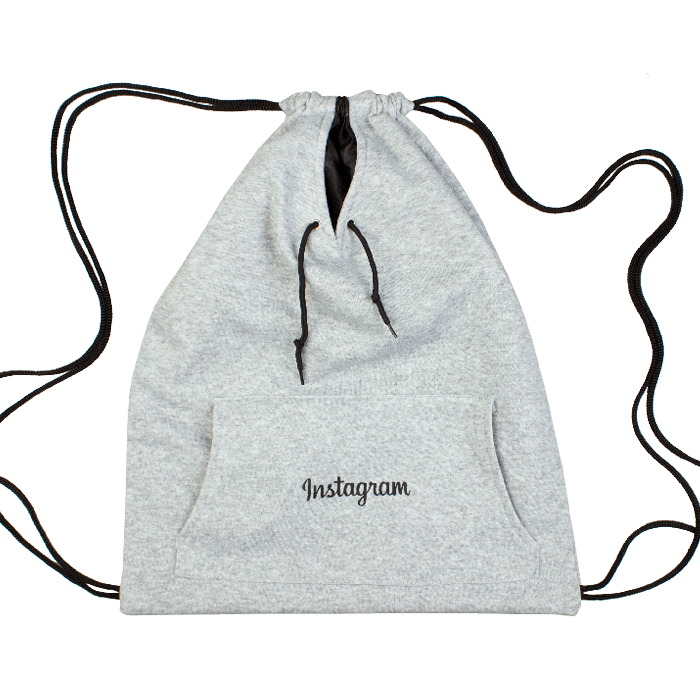 Instagram personalized drawsting backpack with laces