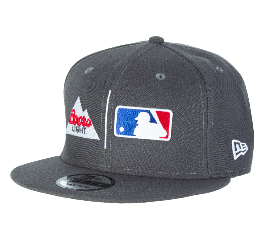 Custom baseball hat cobranded with Coors Light and MLB embroidered logos