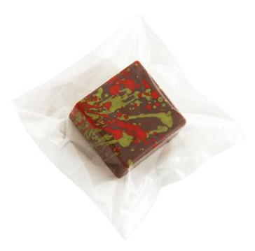 splatter chocolate bite with custom splatter colours