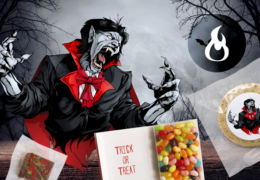 dracula and custom halloween treats