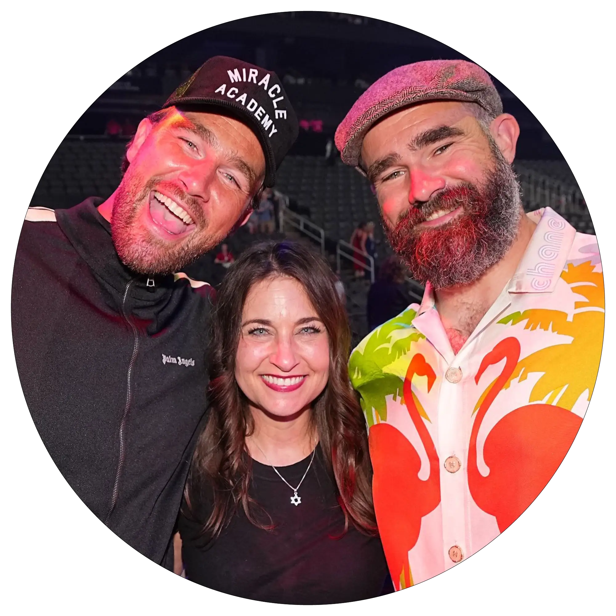 Mandi with Travis and Jason Kelce